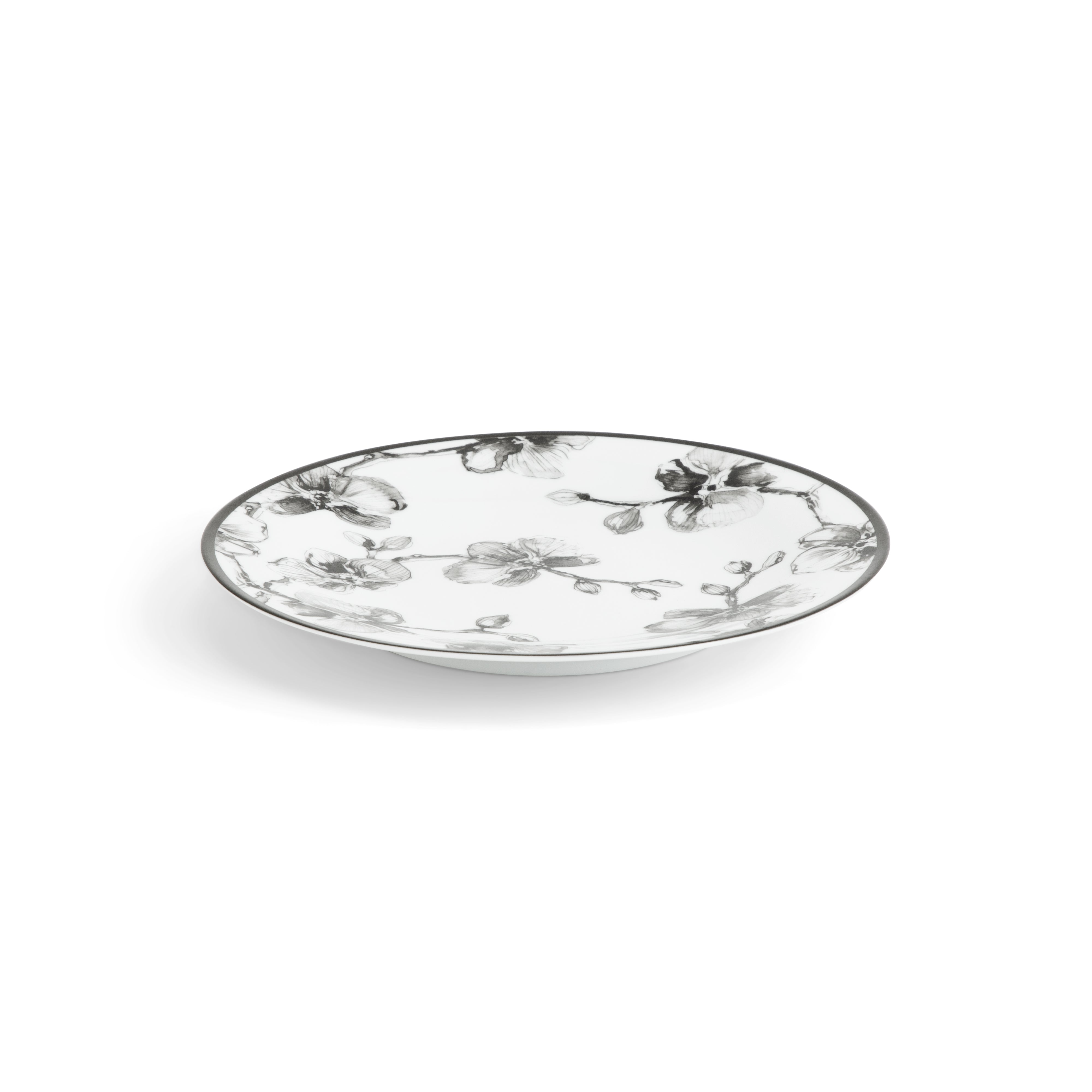 Premium Black Orchid Porcelain Dinnerware Set - Elegant 16-Piece Tableware for Fine Dining, Parties & Special Occasions