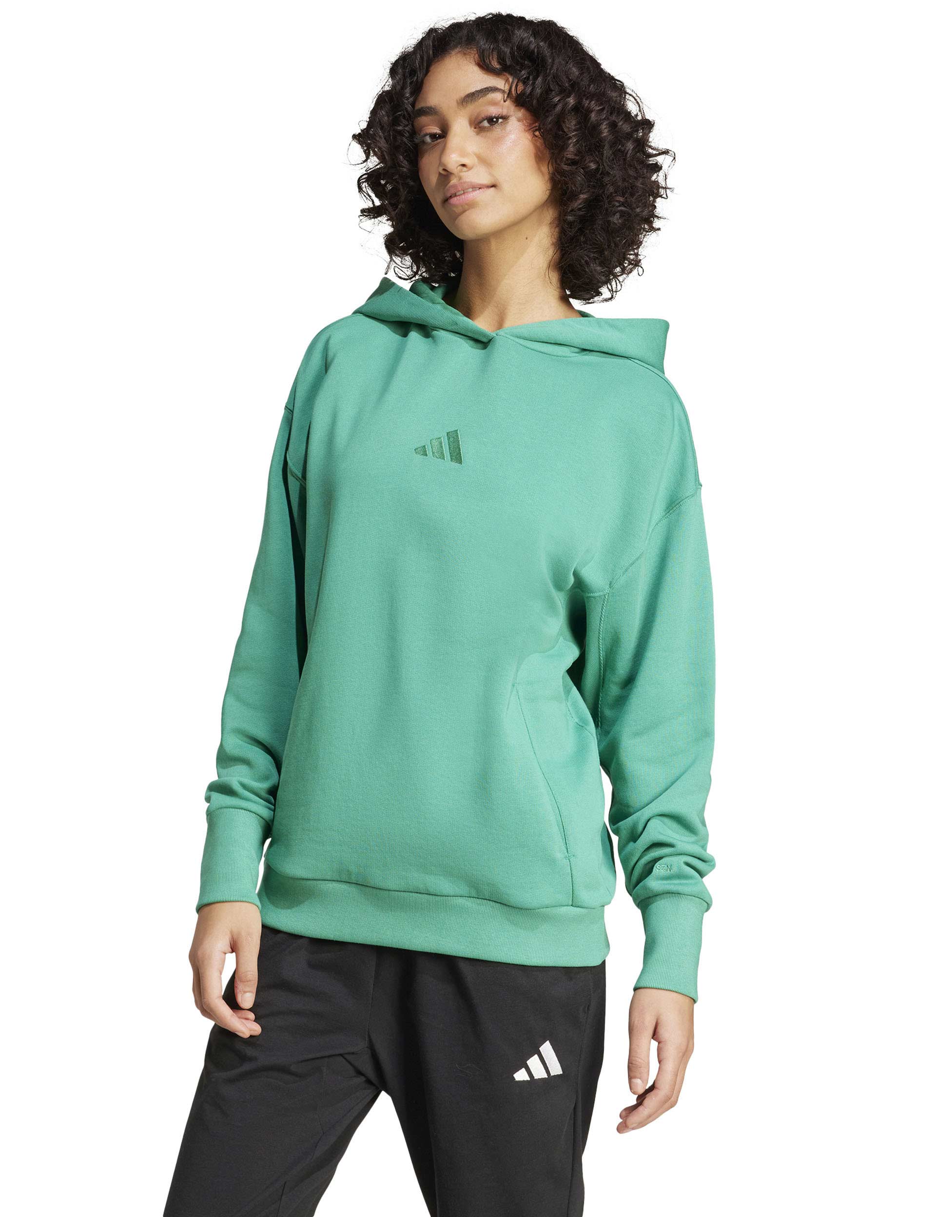 ALL SZN French Terry Loose Hoodie - Semi Court Green | Comfortable Oversized Sweatshirt for Men & Women | Perfect for Casual Wear, Lounge & Street Style