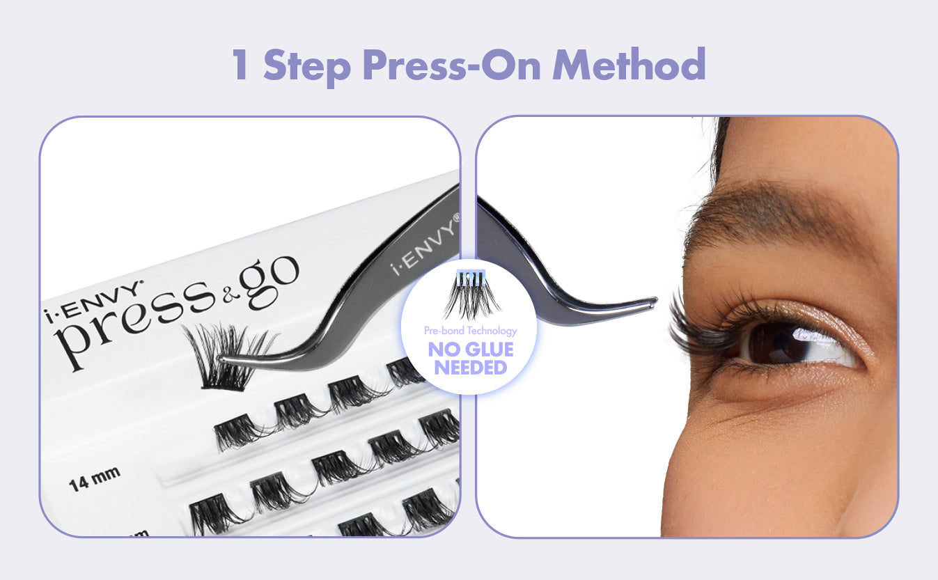 I ENVY PRESS & GO CLUSTER LASHES - Easy Apply False Eyelashes for Dramatic Eye Look (Perfect for Parties, Weddings & Special Occasions)