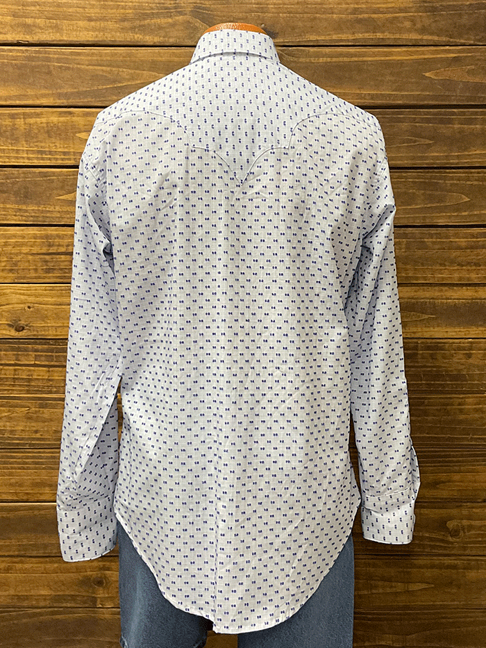 Rockmount 6300 BLU Men's Vintage Dobby Western Shirt - Classic Blue Denim Cowboy Shirt for Country Music Festivals & Rodeo Events