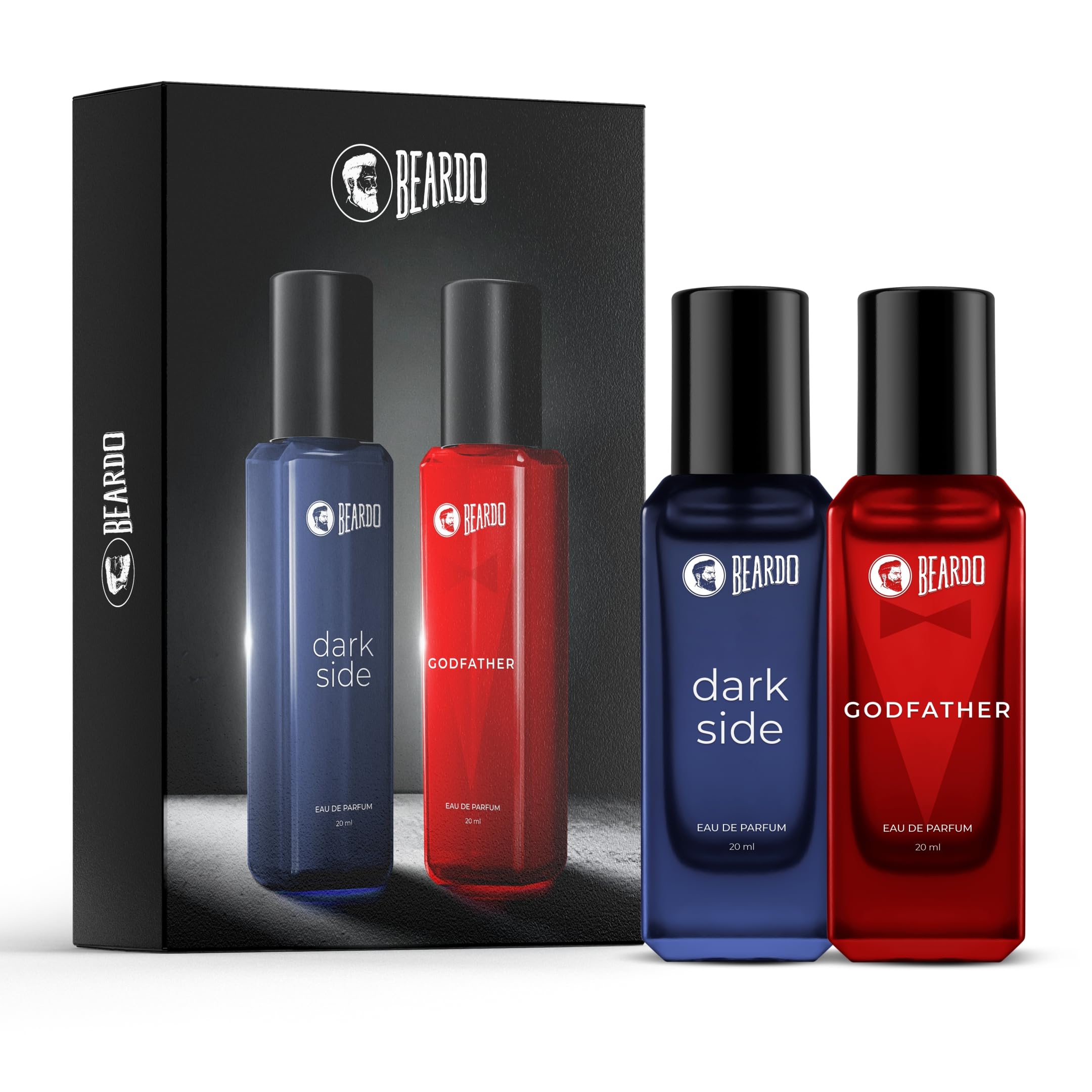 Beardo Darkside & Godfather Perfume for Men - 20ml x 2 Set | Long Lasting Aromatic Spicy EDP Cologne | Fresh Woody Fragrance for Date Night, Parties & Special Occasions | Premium Men's Gift Set for Christmas, Birthday & Anniversary