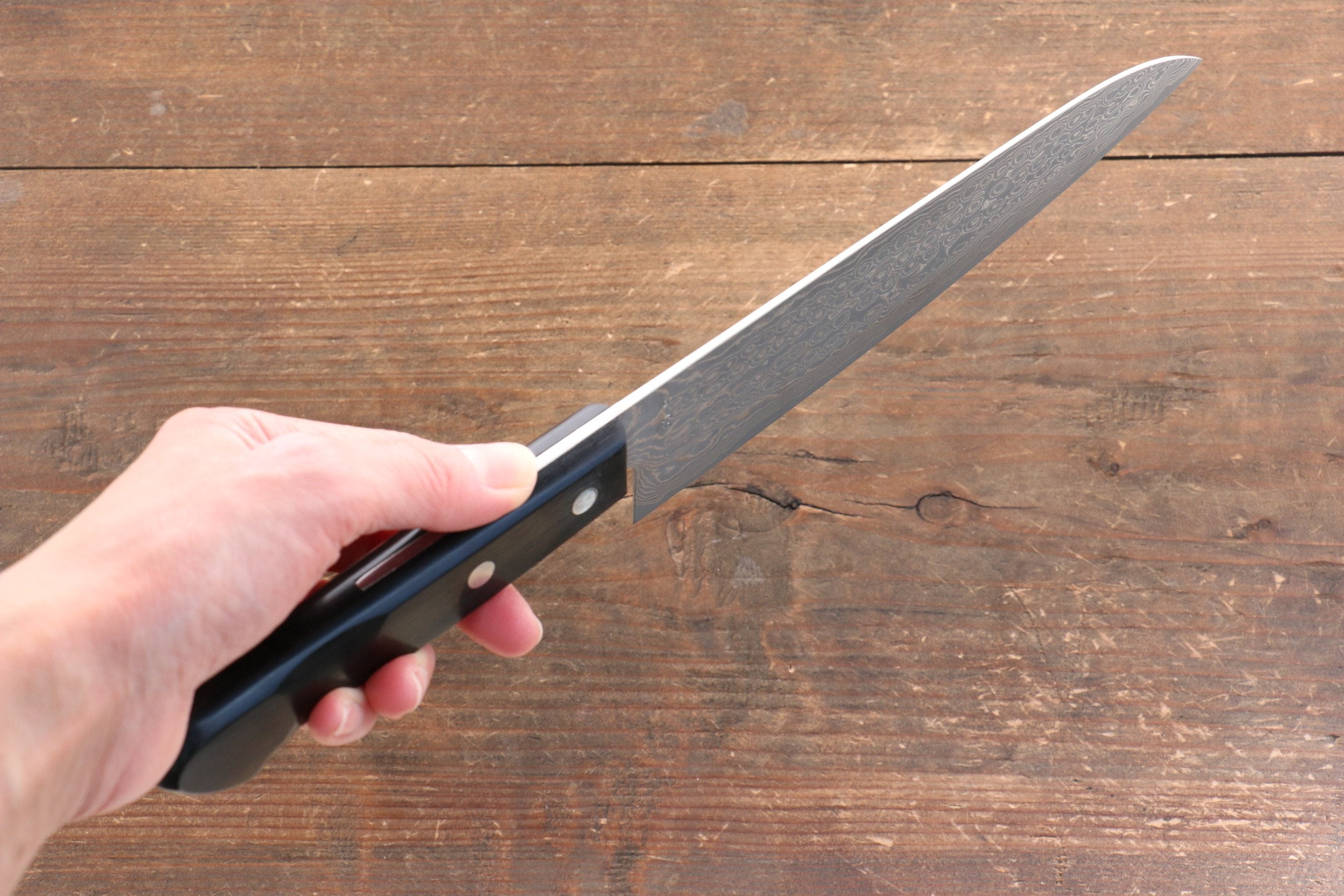 Premium Nao Yamamoto SG2 Damascus Gyuto Knife 180mm - Japanese Chef Knife with Migaki Finish & Black Pakka Wood Handle - Perfect for Sushi, Meat Cutting & Professional Kitchen Use
