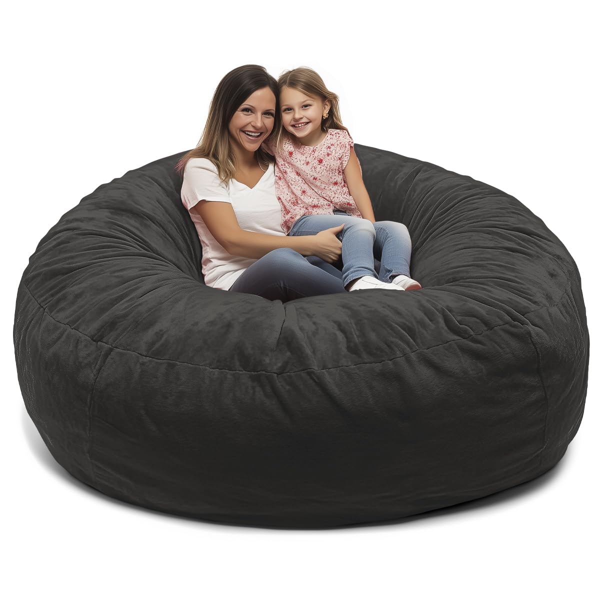 ULTIMATE SACK 6ft Oversized Bean Bag Chair for Adults - Grey Suede Lounger, Comfy Couch & Loveseat Alternative for Living Room, Bedroom, Game Room & Dorm Relaxation