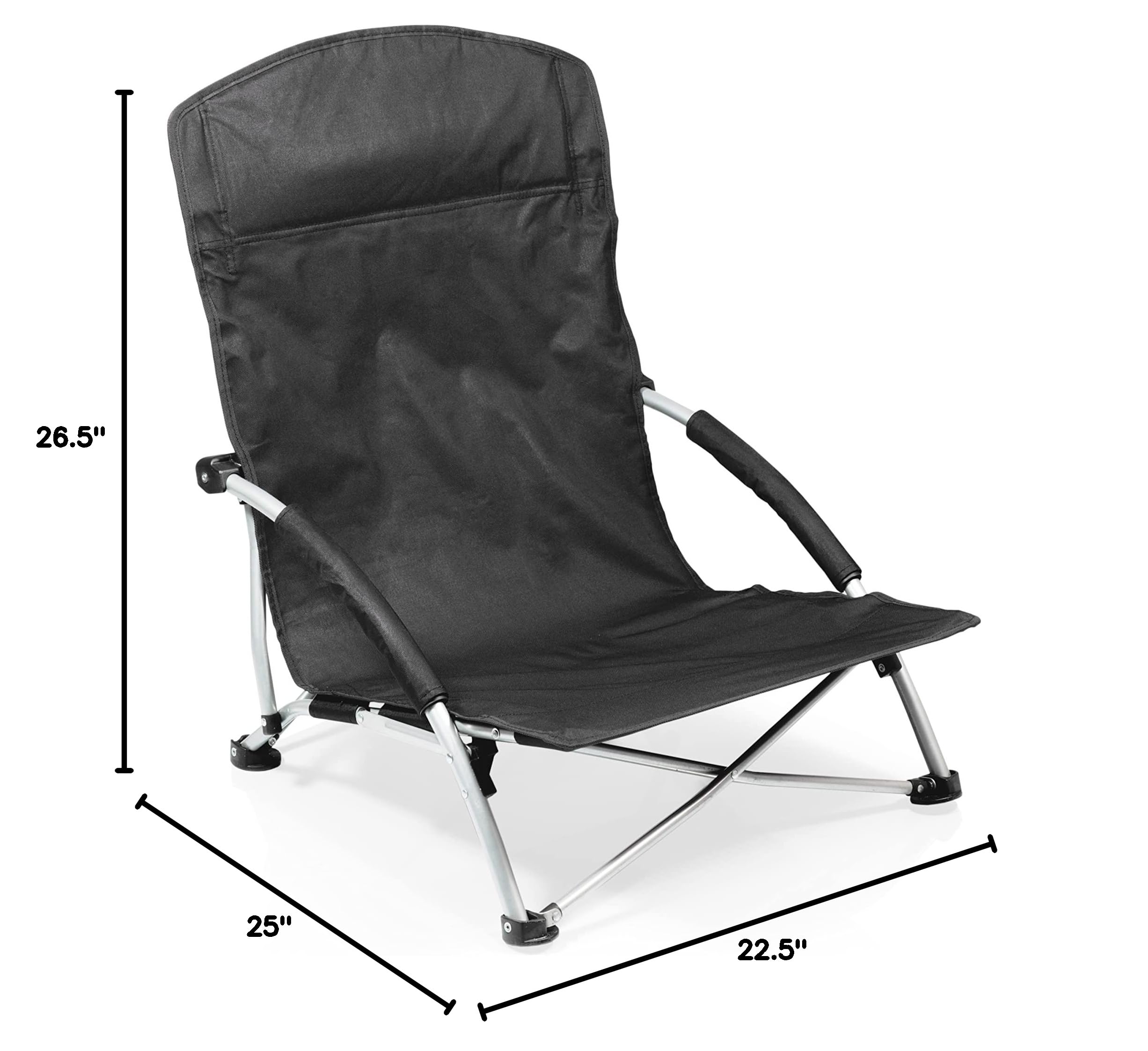 NFL Tranquility Low Beach Chair with Carry Bag - Portable Folding Lawn Chair for Adults - Perfect for Beach, Camping, Picnics & Outdoor Relaxation