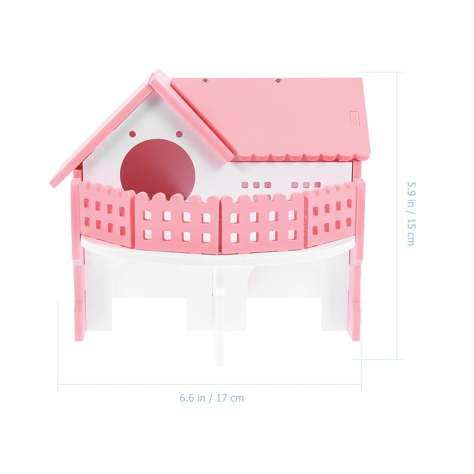 Balacoo 2-Story Hamster Hideout Hut & Chew Toy - Natural Wooden Small Animal House for Dwarf Hamsters, Gerbils, and Pet Rats - Perfect for Chewing, Playing, and Nesting - Ideal for Cage Accessories and Small Pet Enrichment Activities