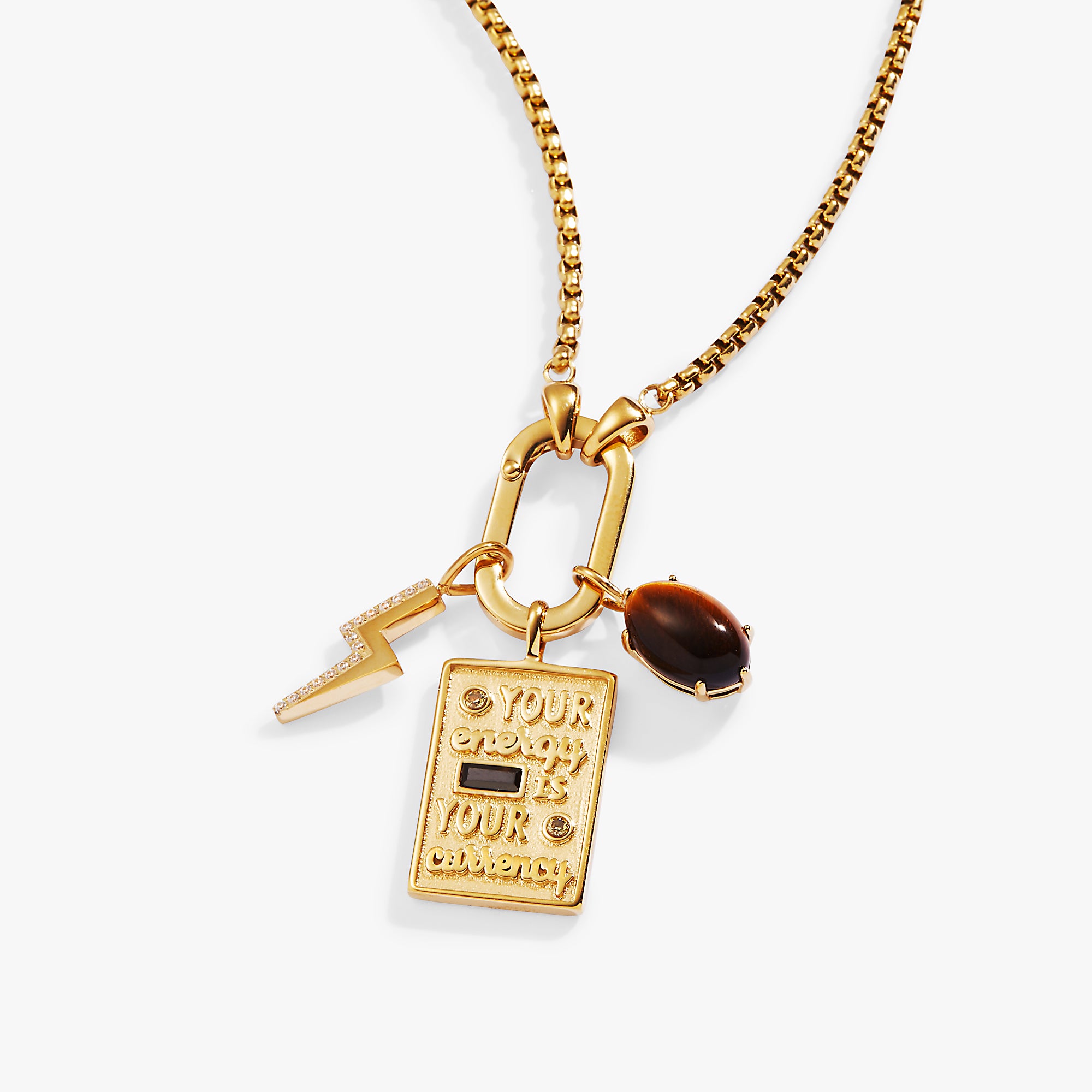 Energy Trio Interchangeable Charm Necklace - Adjustable Layering Pendant Jewelry for Women | Perfect for Everyday Wear, Gift Giving & Special Occasions