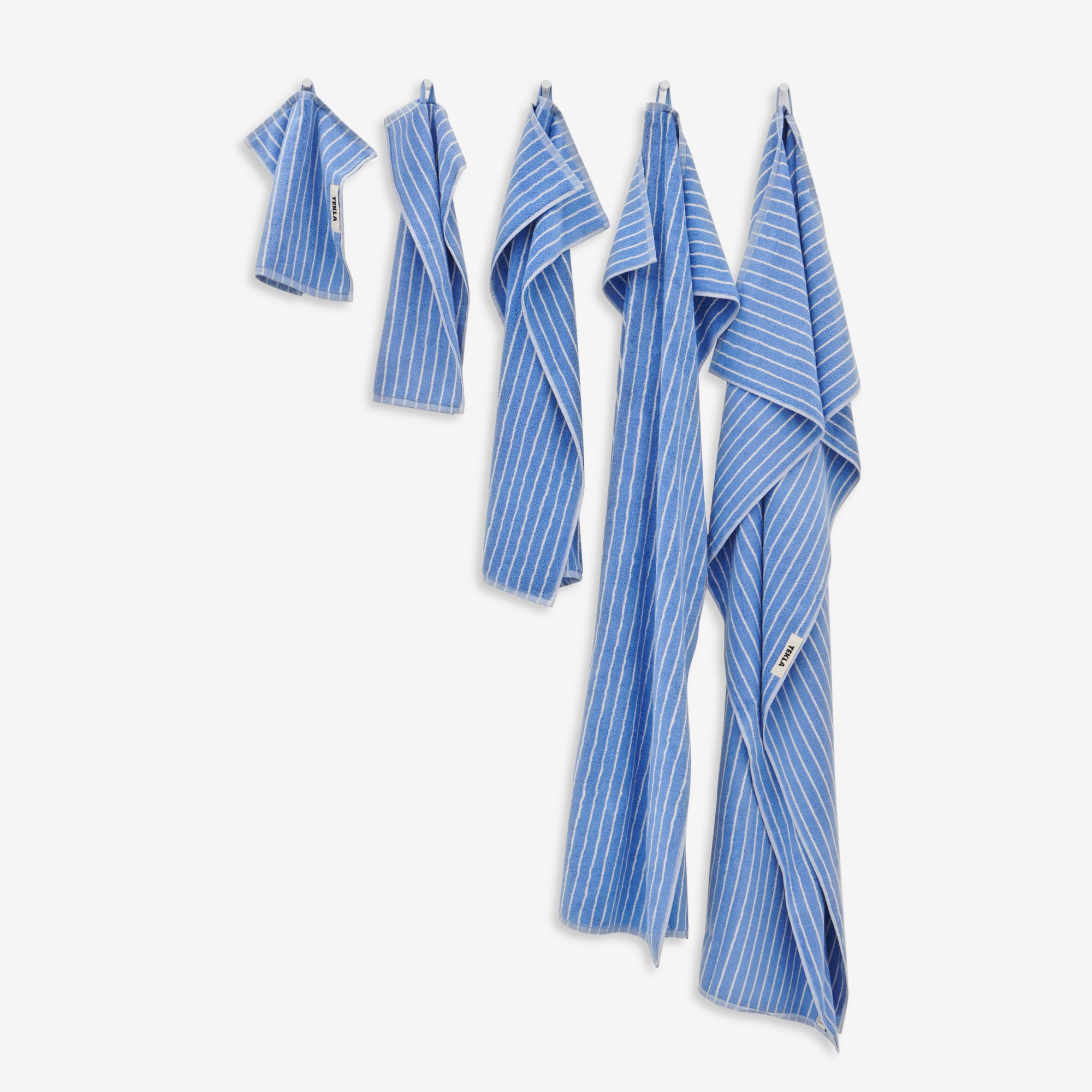 Premium Terry Towel Set - Soft & Absorbent Bath Towels with Clear Blue Stripes - Perfect for Spa, Gym, and Beach Use