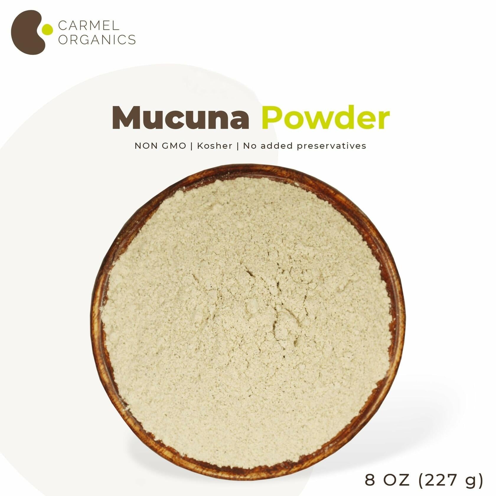 Organic Mucuna Pruriens Powder (White) - 8oz | Natural L-Dopa Supplement for Brain Health & Stress Relief | Vegan, Non-GMO | Perfect for Smoothies, Teas & Wellness Drinks