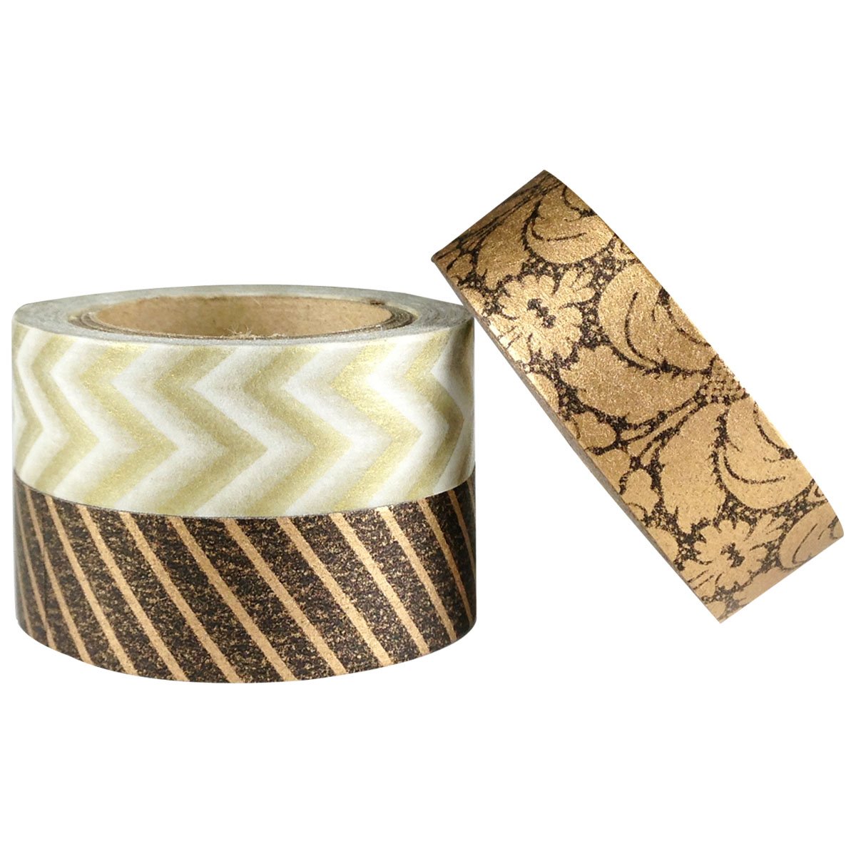 Allydrew Majestic Japanese Washi Masking Tape Set of 3 - Decorative DIY Scrapbooking, Journaling & Gift Wrapping Supplies