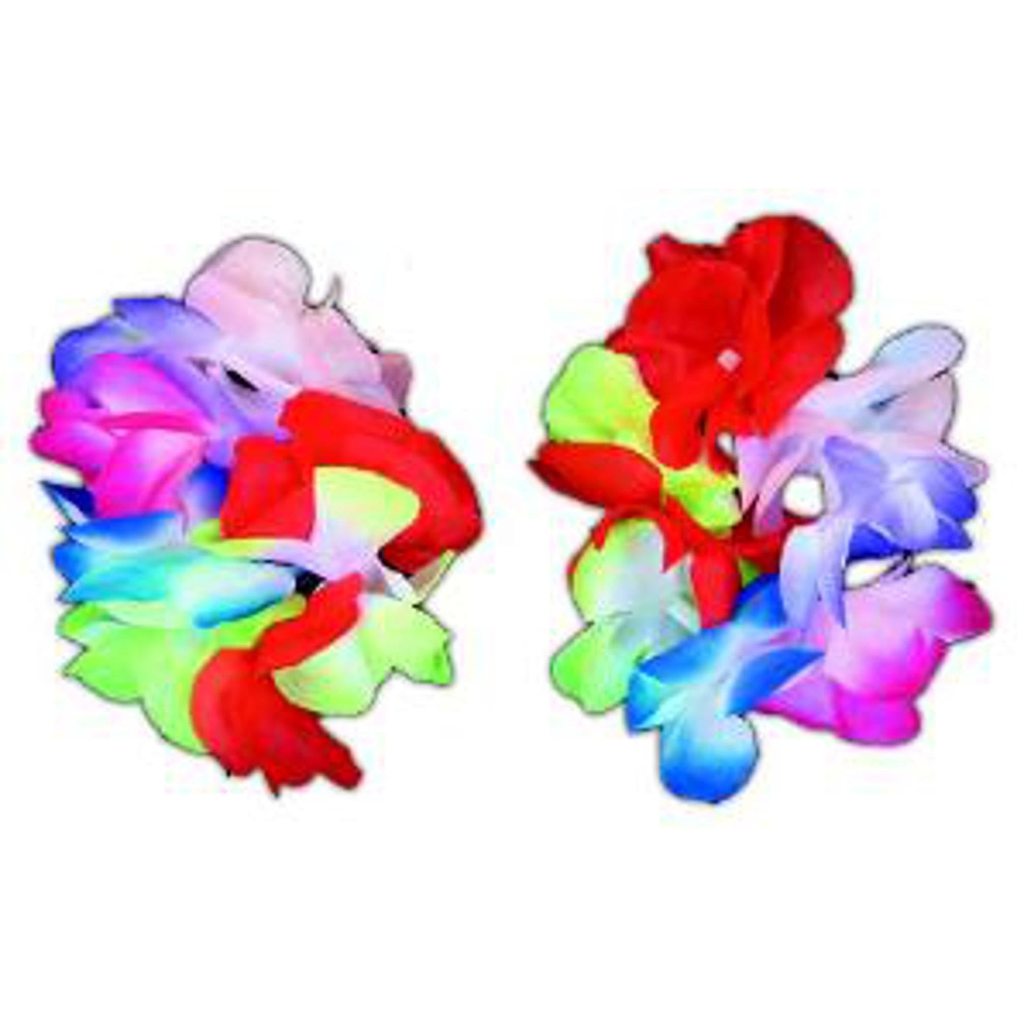 Vibrant Multicolor Flower Wristbands Set - 6 Pairs of Stylish Floral Elastic Hair Ties & Bracelets for Women Girls - Perfect for Parties, Festivals, Gifts & Everyday Fashion Accessories