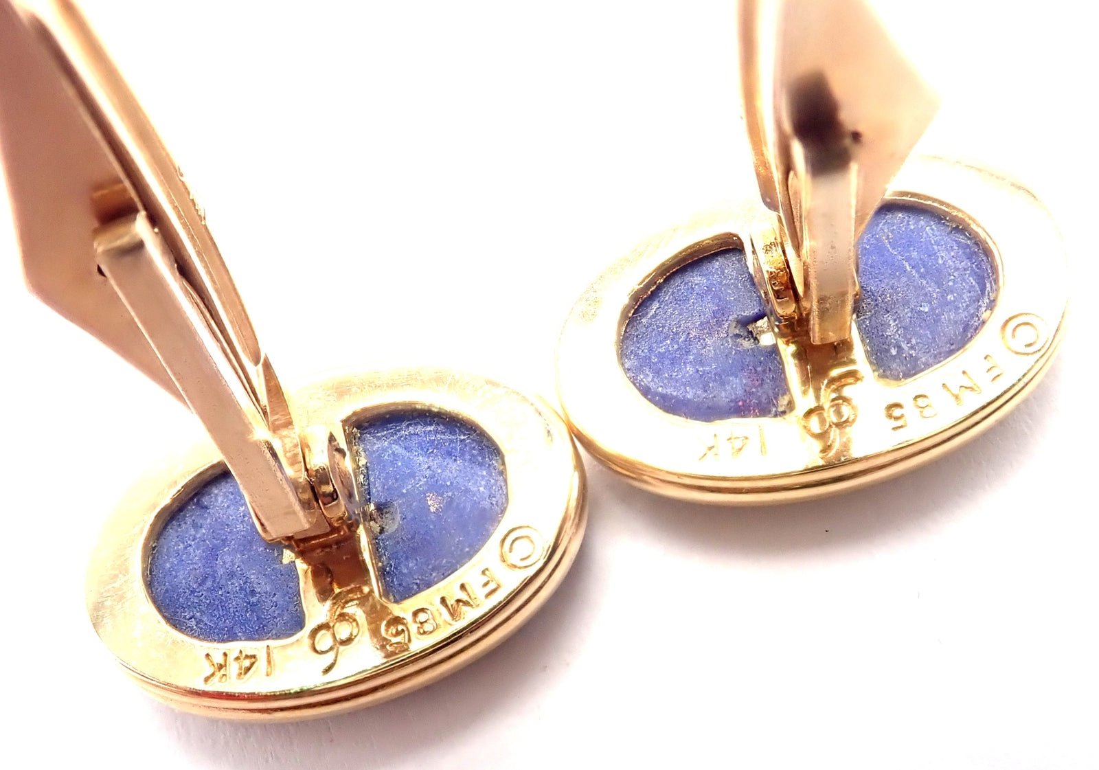 Authentic Franklin Mint Faberge Imperial Eagle 14k Yellow Gold Lapis Cufflinks - Luxury Men's Jewelry Gift for Formal Occasions & Business Events