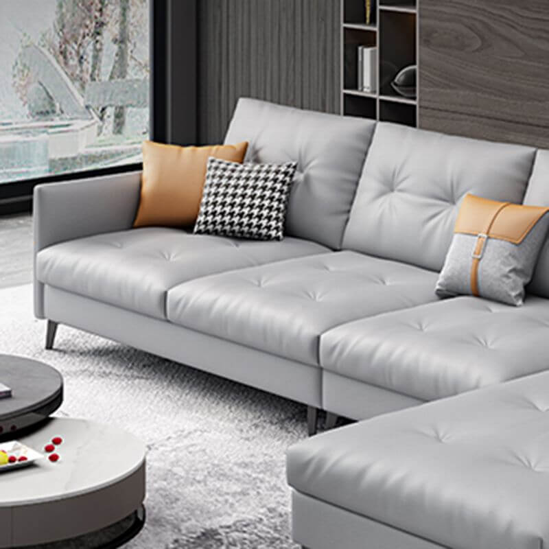 Premium Stain-Resistant Sectional Sofa with Tufted Split Back - Perfect for Living Room, Lounge & Family Gatherings