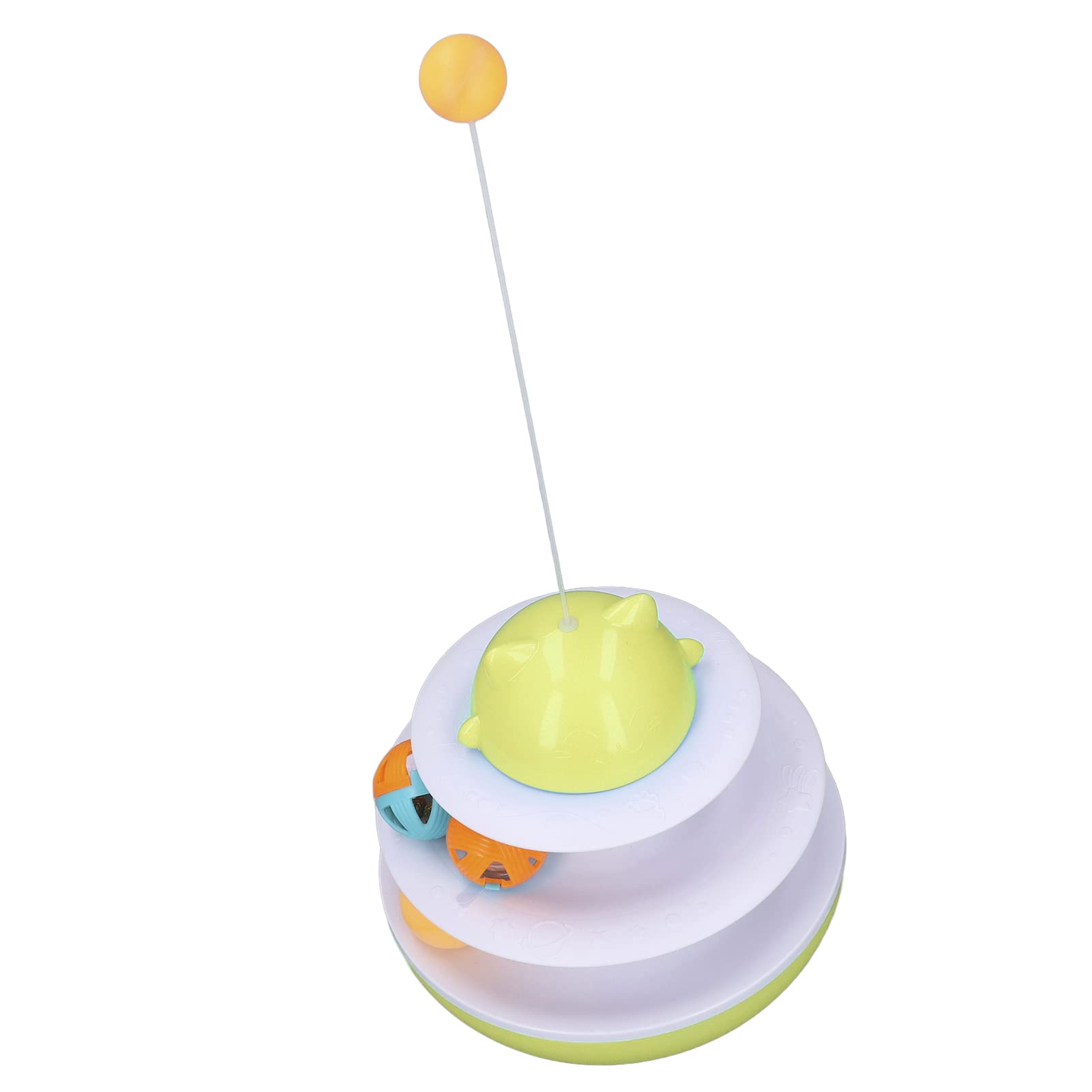 Interactive Cat Puzzle Toy - 2 Level Turntable for Kittens & Adult Cats - Mental Stimulation & Boredom Relief for Indoor Cats - Fun Training & Playtime Activity