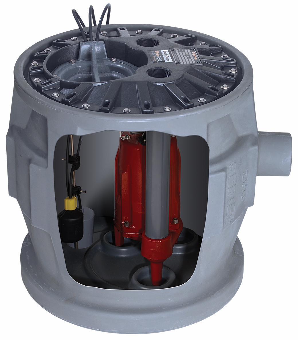 1 HP 1 Phase 115V ProVore Simplex Sewage Ejector Pump System with 10' Power Cord - P382XPRG101 by Liberty Pumps - Ideal for Basement, Bathroom & Laundry Room Wastewater Removal