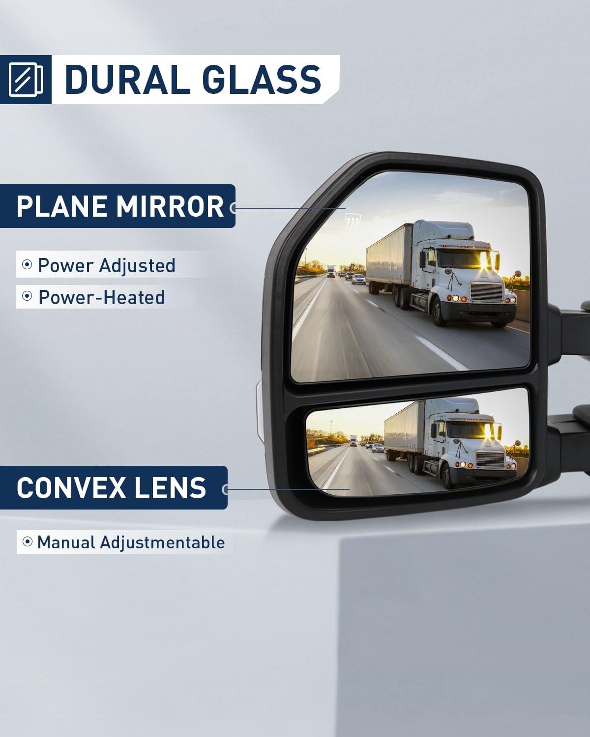 ECCPP Power-Adjustable Heated Towing Mirrors with Turn Signal & Puddle Light - Compatible with 2015-2017 Ford F150 Pickup Truck (Left & Right Side, Chrome Housing) - Perfect for Enhanced Visibility & Safety While Towing Trailers or Large Loads