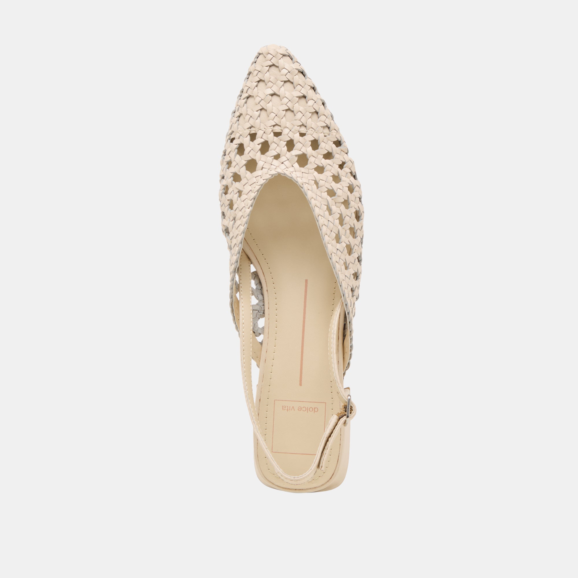 BIRDIE FLATS Women's Off White Woven Leather Comfortable Slip-On Shoes for Casual Wear, Office & Travel