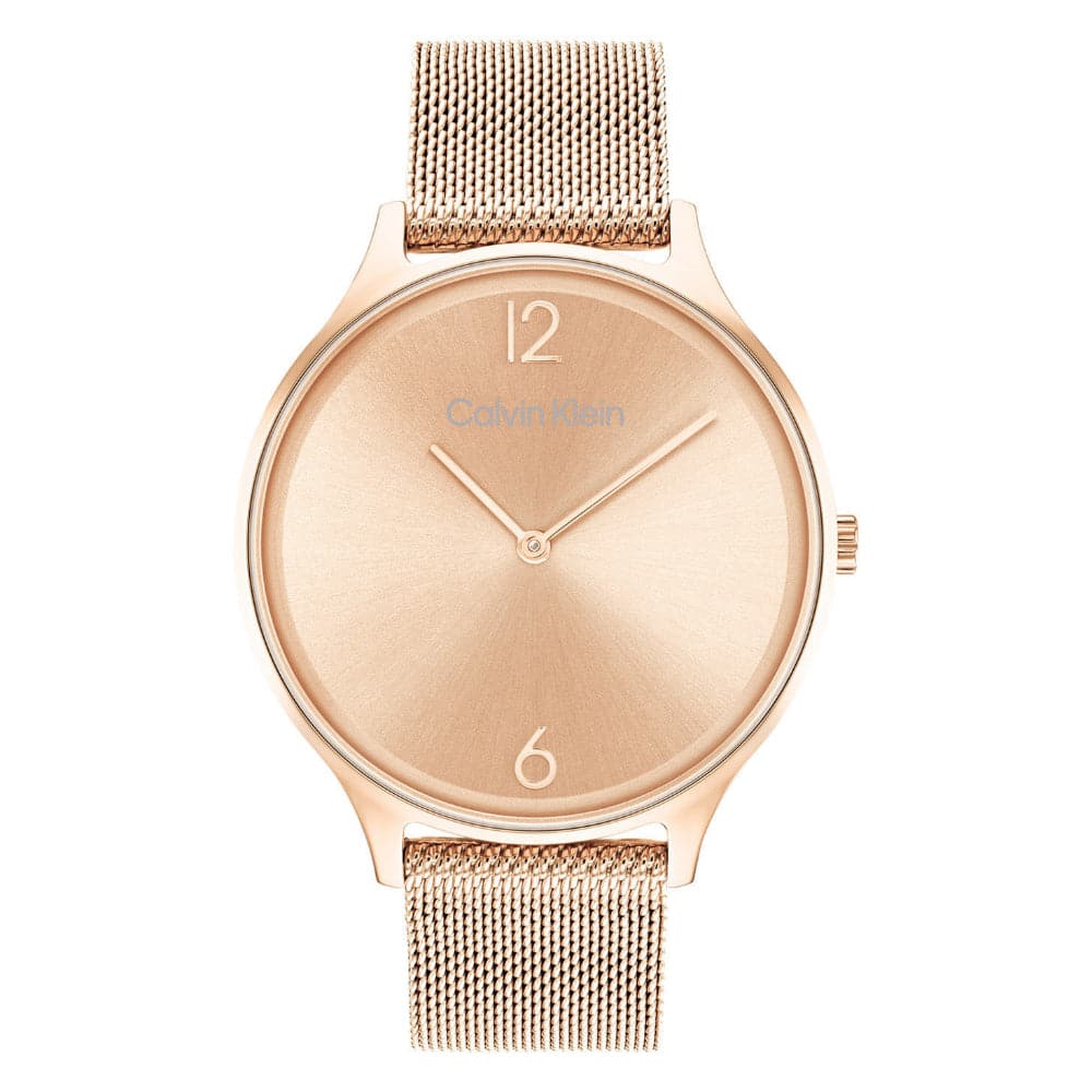Calvin Klein Women's Rose Gold Milanese Strap Watch 25200268 - Elegant Fashion Accessory for Everyday Wear & Special Occasions