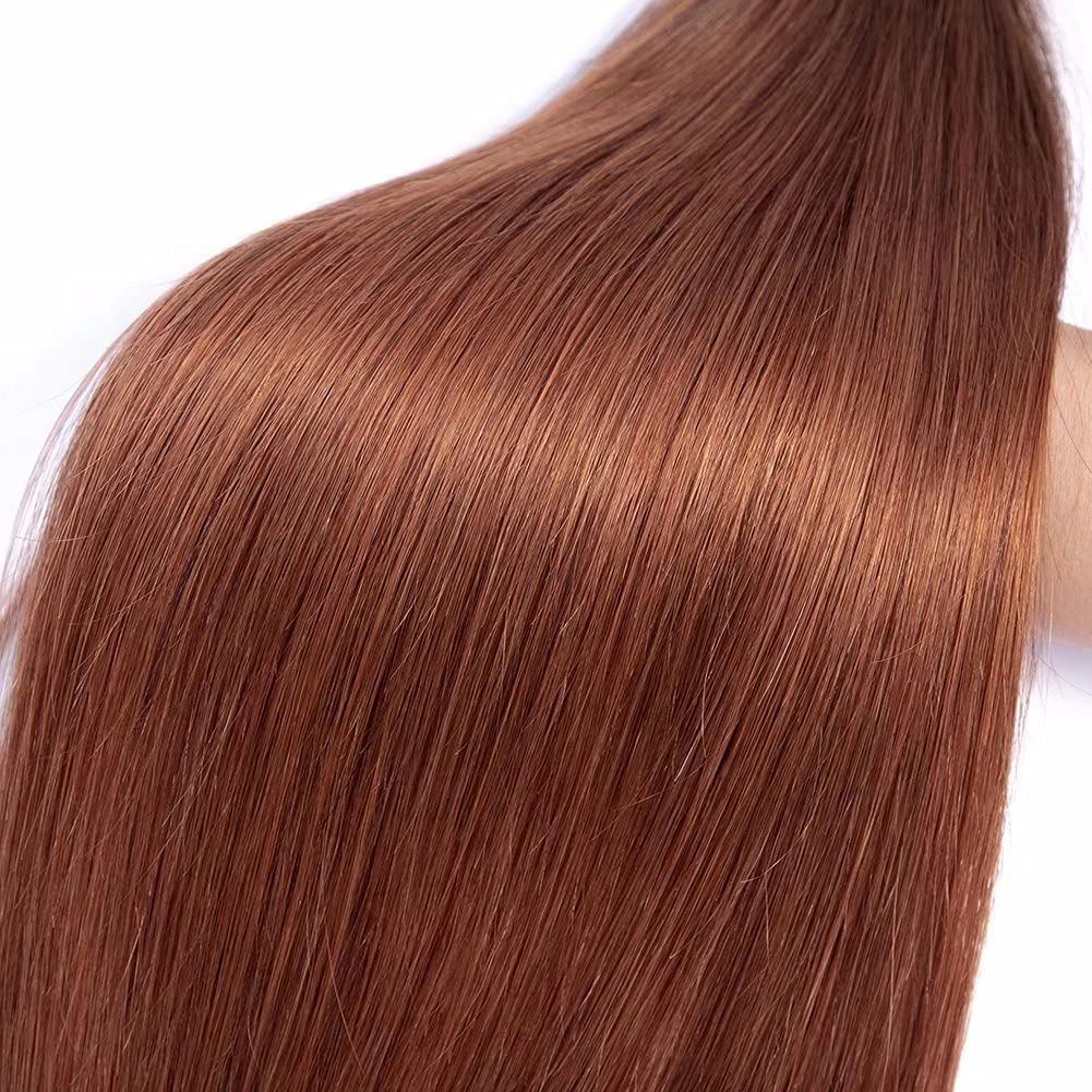 FEEL ME Black to Brown Straight Ombre Human Hair Bundles 1B/30 | 100% Virgin Brazilian Hair Extensions | Unprocessed 8A Grade Silky Straight Weave (14 16 18 Inches) | Perfect for Daily Wear, Parties & Special Occasions