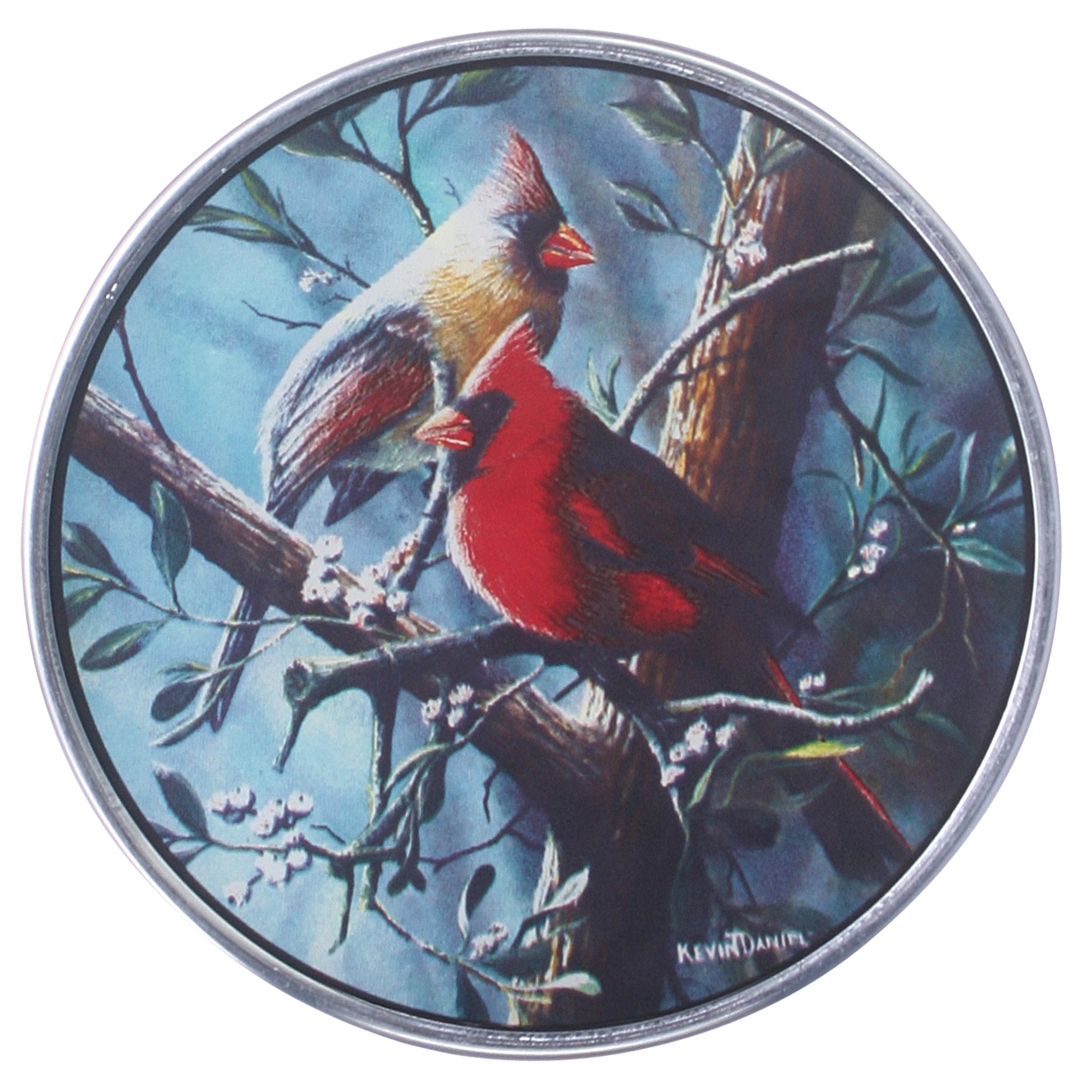 Design Toscano North America Cardinal Birds Art Glass - Handmade Stained Glass Window Decor for Home, Church & Garden - Perfect for Holiday Gifts & Seasonal Decorations