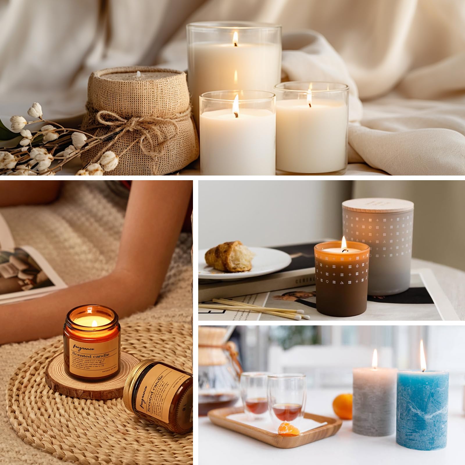 Premium Natural Soy Candle Wax for Candle Making - 10lb Bag of Granular Soy Wax with 20 Cotton Wicks, 20 Wick Stickers & 2 Centering Tools - Perfect for DIY Candles, Home Decor, and Aromatherapy Gifts