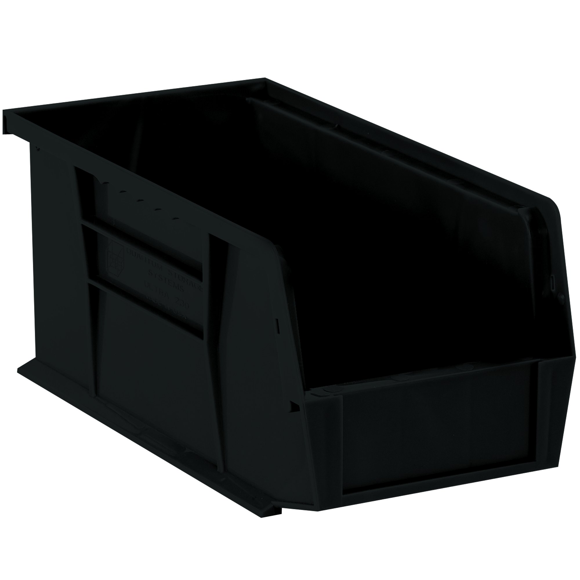 Aviditi 12-Pack Black Plastic Stackable Storage Bins with Hanging Hooks, 14.75