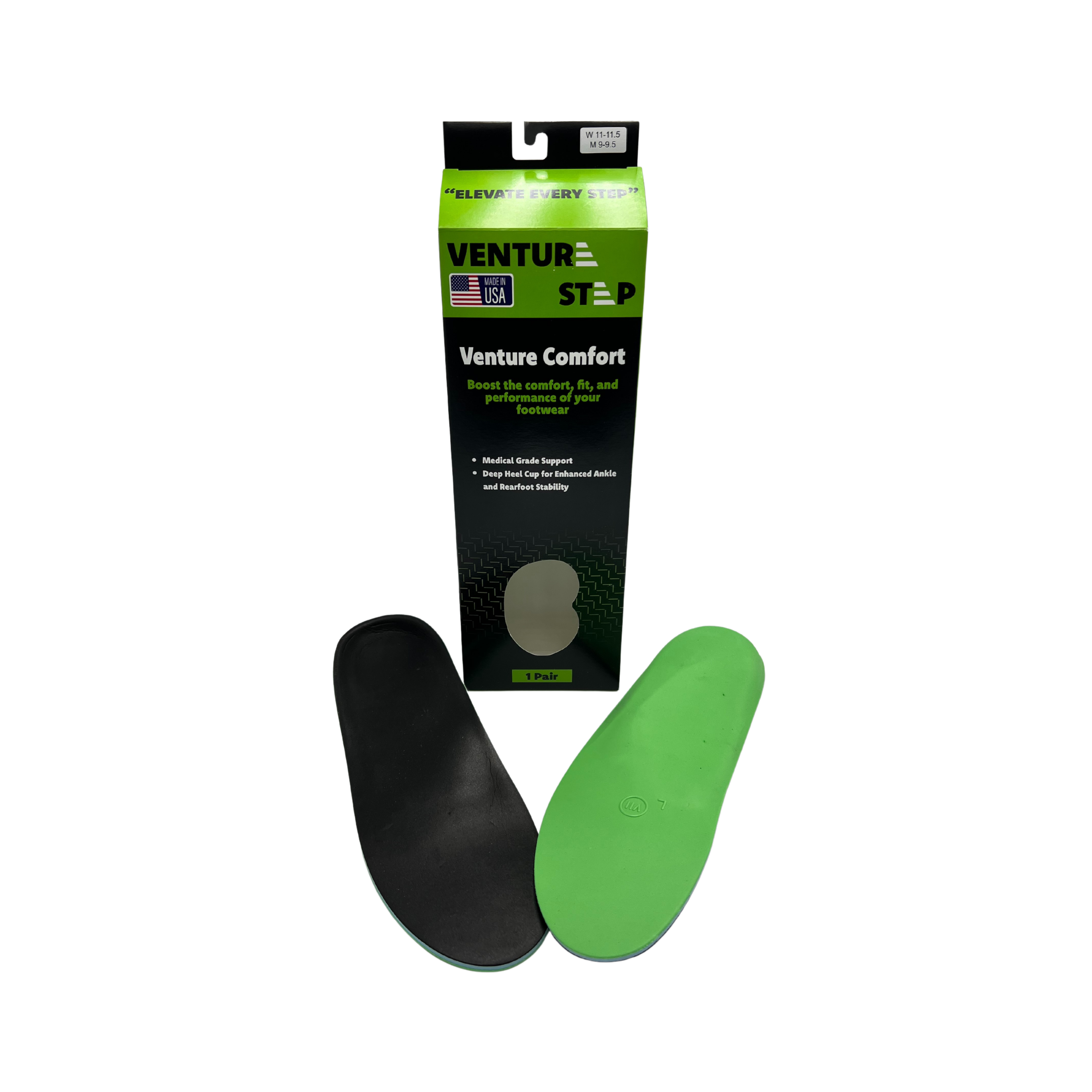 Premium Unisex Venture Comfort Insoles for Running, Walking & Work - Arch Support & Cushioning for All-Day Comfort