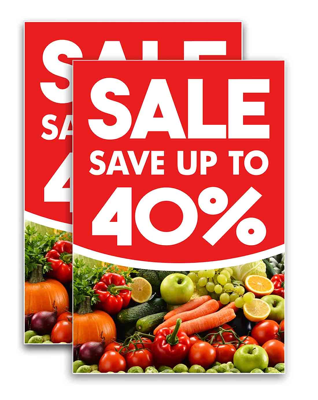 24x36 Vinyl Decal Pack of 2 - Grocery Store Decor