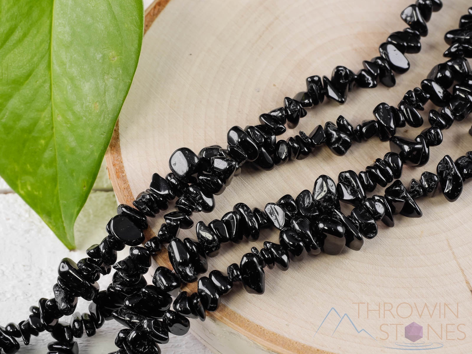 Black Tourmaline Crystal Necklace - Natural Chip Beads Long Beaded Necklace, Handmade Healing Jewelry for Women, E0817 | Perfect for Meditation, Energy Cleansing & Spiritual Protection
