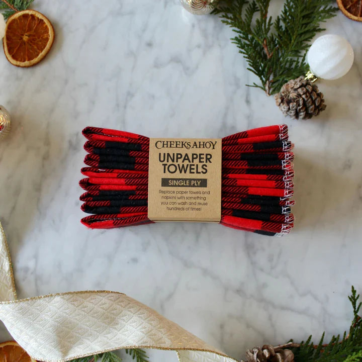 Eco-Friendly Reusable Holiday Unpaper Towels - Cheeks Ahoy | Sustainable Cloth Towels for Christmas, Thanksgiving & Home Decor | Perfect for Kitchen, Dining & Gift Giving
