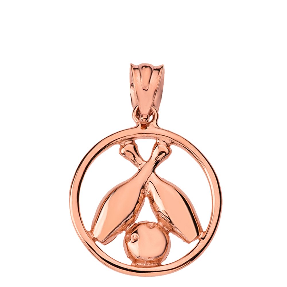 High-Quality Polished Bowling Ball & Two Pins Round Pendant - Perfect for Bowling Enthusiasts & Jewelry Lovers | Great Gift for Sports Fans, Birthday, Anniversary