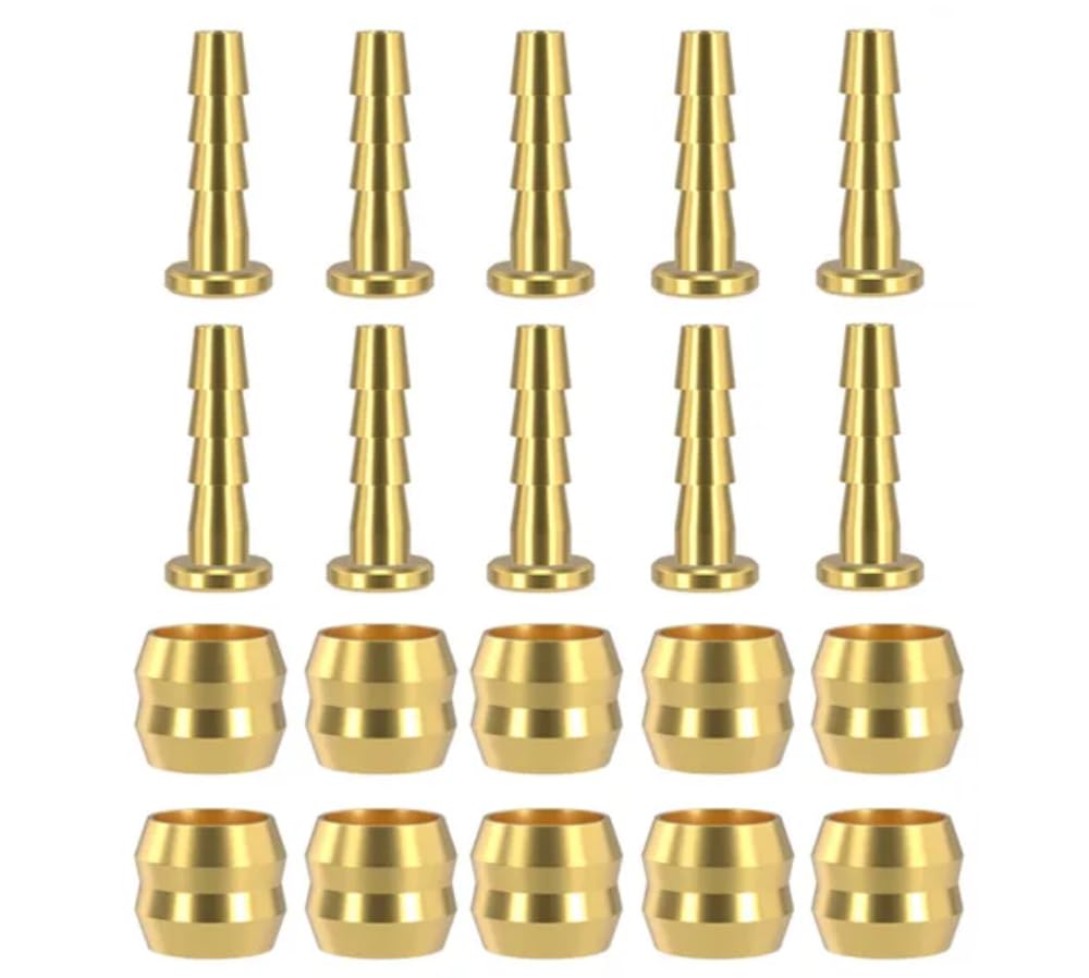 AKANTOR 10-Piece Bicycle Brake Olive and Brass Connector Kit - Compatible with Shimano BH59/BH90 Hydraulic Disc Brake Hoses - MTB Bike Accessories for Professional Cycling & Mountain Biking (BH59)