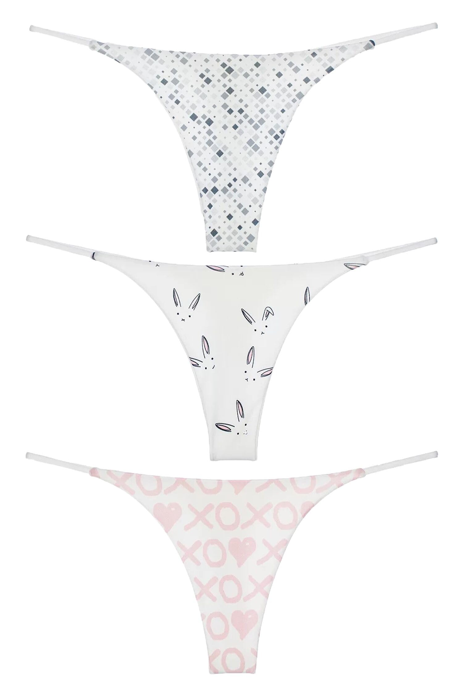 VISSAY Women's Seamless Cotton G-String Thongs - No Show Comfortable Underwear 6 Pack - Low Rise Breathable Panties for Everyday Wear, Yoga & Workout