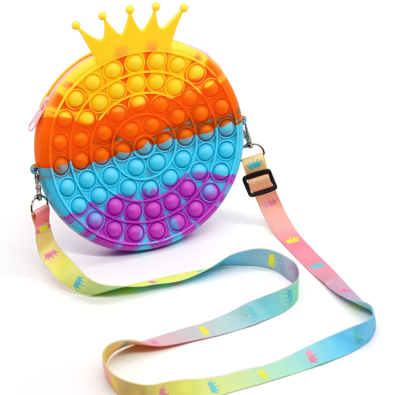 iBccly Pop Purse Shoulder Bag for Girls - Fidget Sensory Toy with Bubble Popper - Stress Relief Gift for Kids (Christmas, Halloween, Birthday) - Perfect for School, Travel & Anxiety Relief