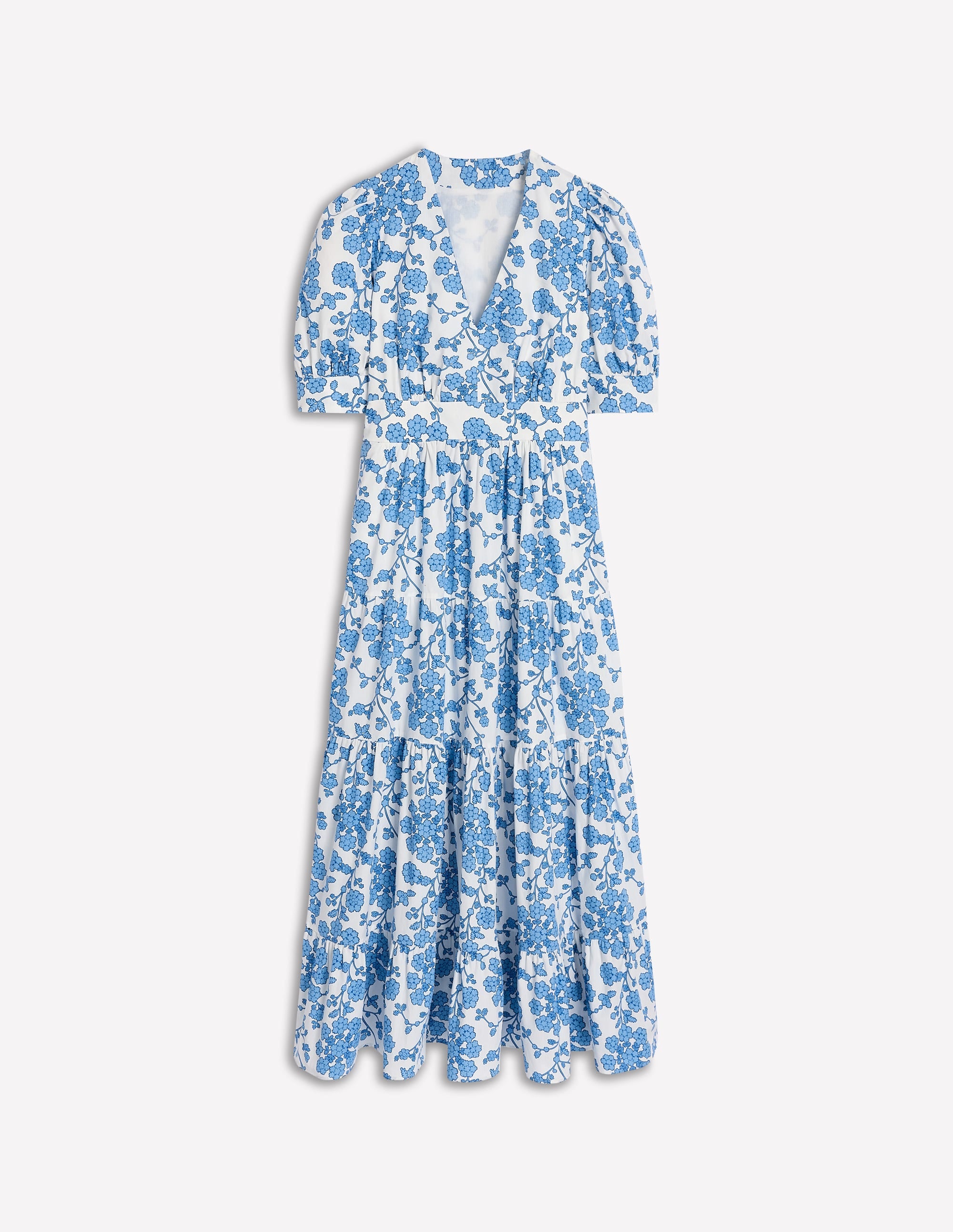 Bella Puff Sleeve Maxi Dress Ivory Floral - Elegant Long Sleeve Flowy Summer Dress for Women, Perfect for Beach Weddings, Garden Parties & Date Nights