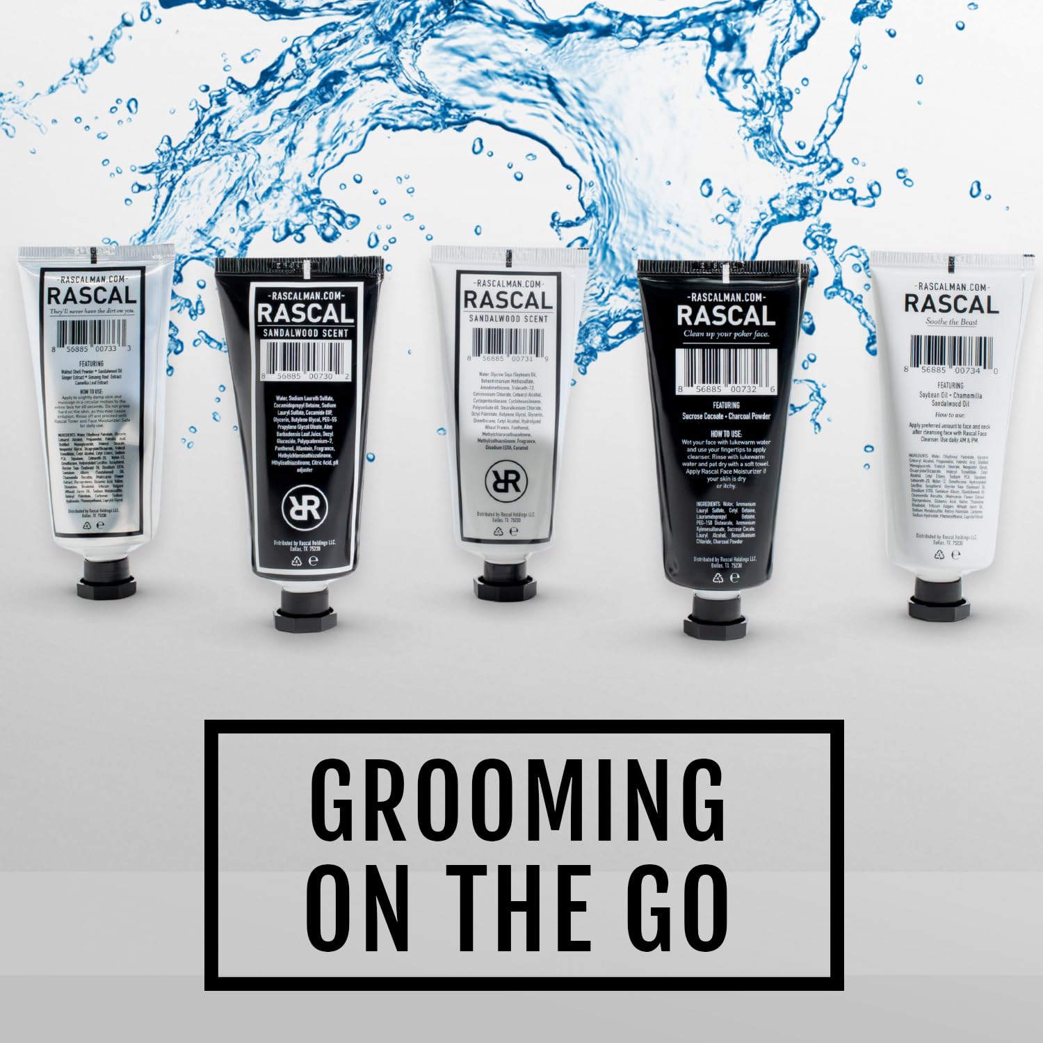 Premium Men's Travel Toiletry Kit - TSA-Approved Grooming Set with Face Cleanser, Scrub, Moisturizer, Shampoo & Conditioner (1.7 Oz Each) - Ideal for Business Trips, Vacations & Air Travel Essentials