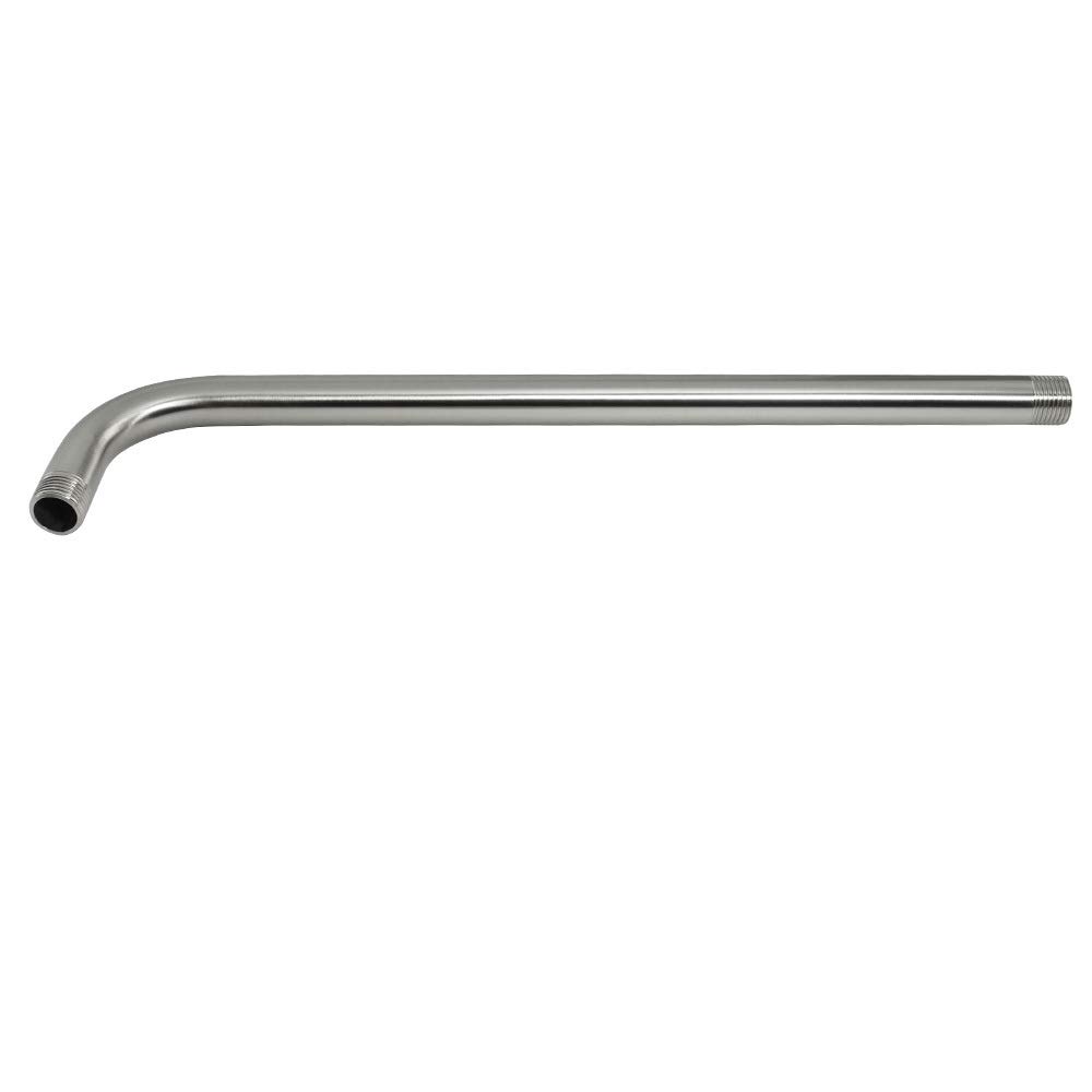 NearMoon 15 Inch Stainless Steel Shower Arm with Flange - Brushed Nickel Wall-Mounted Shower Head Extension - Perfect for Bathroom Renovation & Modern Shower Upgrades