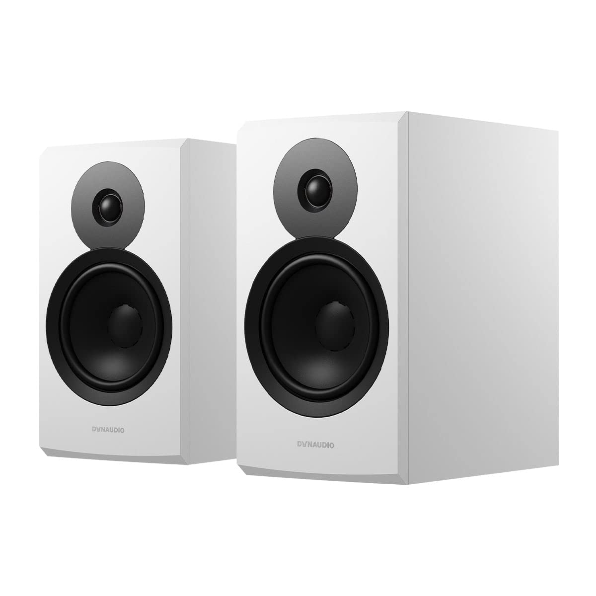 Dynaudio Emit 20 Compact Bookshelf Speakers - Premium HiFi Audio Pair (White Satin Finish) for Home Theater & Music Listening