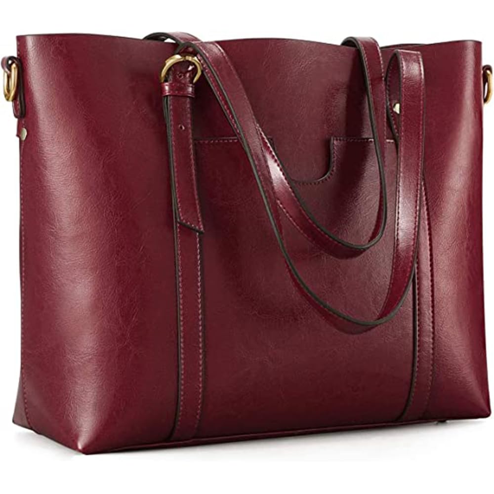 Genuine Leather Women's Tote Bag - Vintage Soft Shoulder Purse with Top Handle, Large Capacity Fashion Handbag for Work, Travel & Daily Use