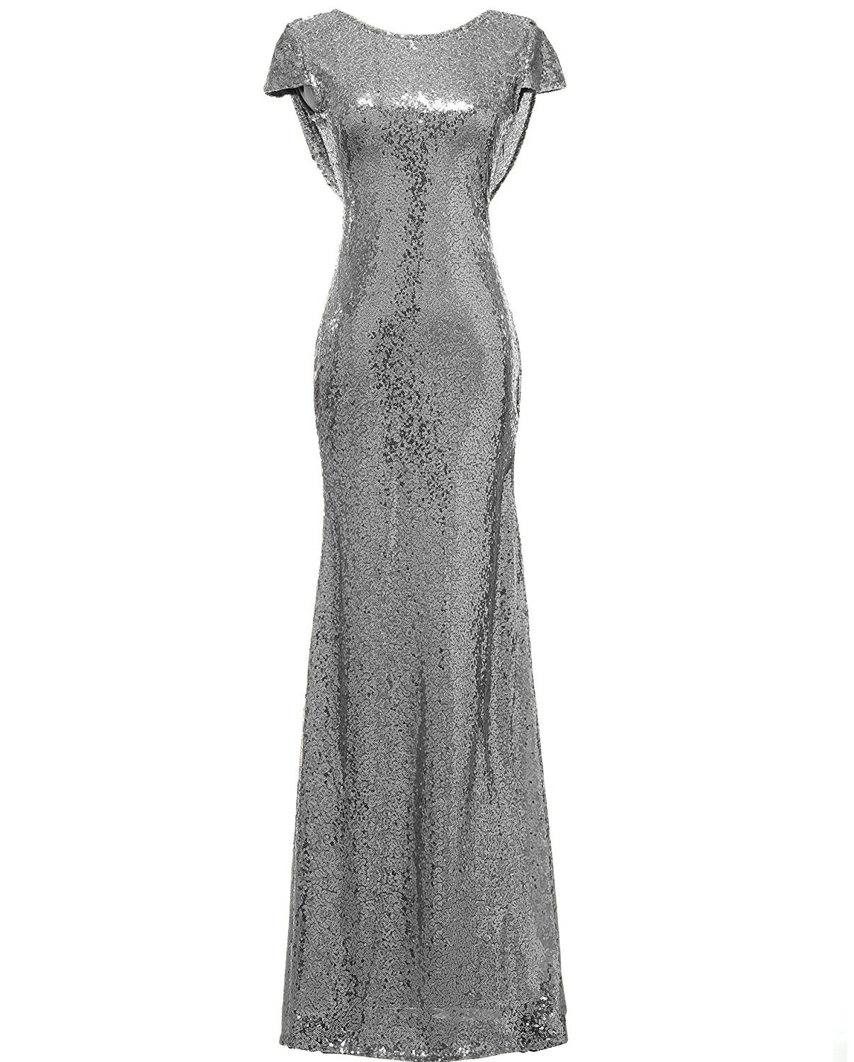 SOLOVEDRESS Women's Mermaid Sequin Long Evening Dress - Elegant Formal Prom Gown, Bridesmaid Dress for Weddings, Parties & Special Occasions | Plus Size Options Available