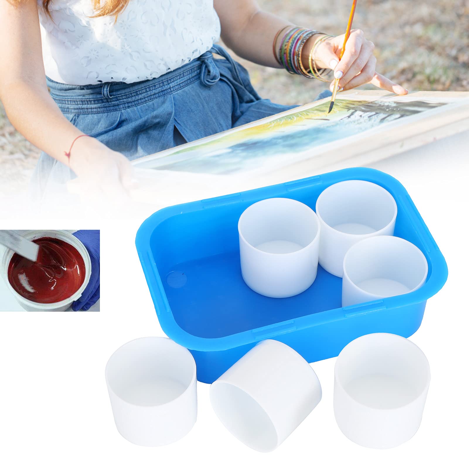 Leak-Proof Paint Mixing Cups - Washable Watercolor & Oil Painting Containers for Artists - Perfect for Gouache, Acrylics & Studio Use