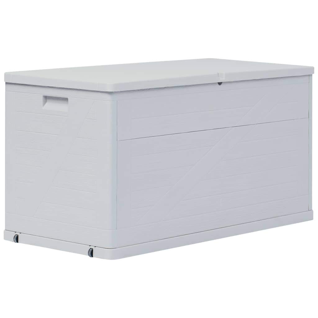 vidaXL 111 Gallon Light Gray Outdoor Garden Storage Box - Waterproof Deck Box for Patio Cushions, Gardening Tools & Toys - Perfect for Backyard, Poolside & Patio Organization