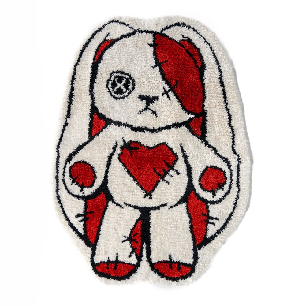 Soft Plush Love Rabbit Rug - Cozy Kids Room Decor, Nursery Floor Mat, Playroom Carpet for Girls & Boys | Perfect for Bedroom, Living Room, and Play Areas