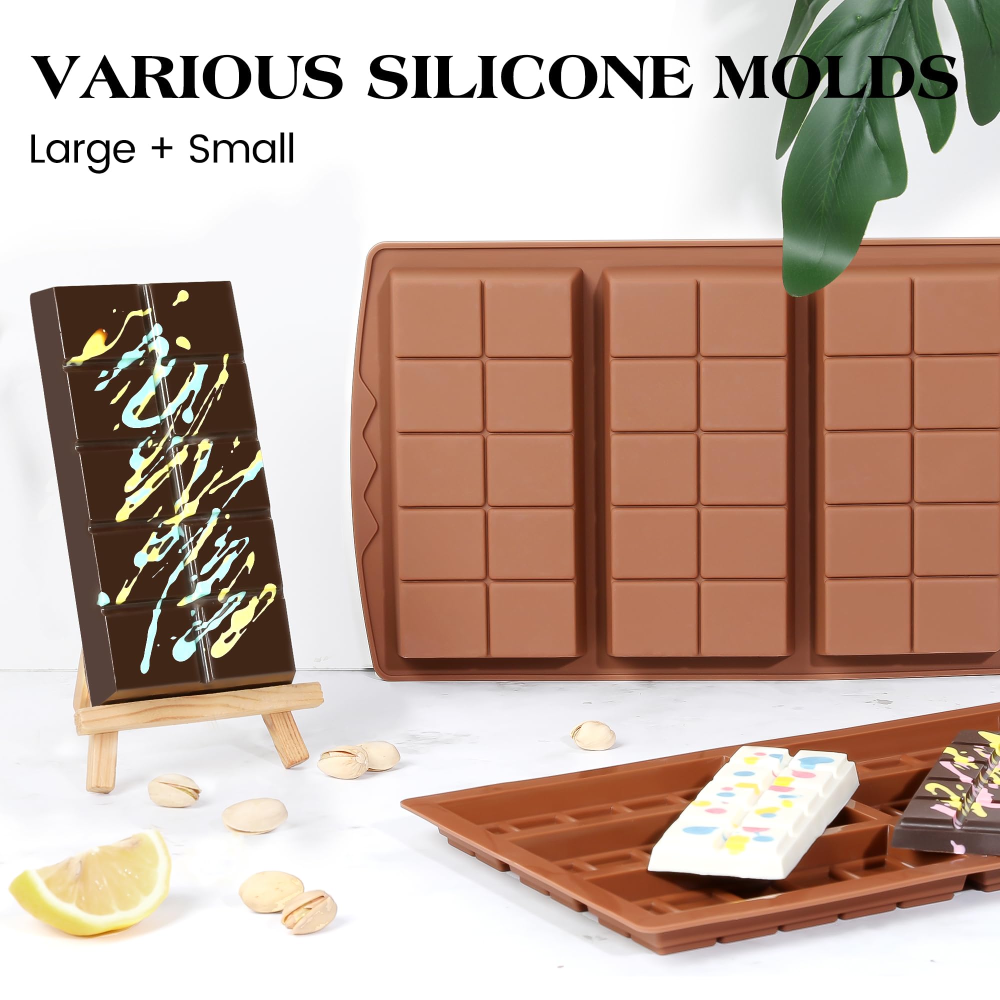 1 Pc Deep Large Silicone Chocolate Bar Mold - Break Apart Thick Silicone Candy Bar Molds for Baking, DIY Chocolate Making (10 Snap) - Perfect for Homemade Treats, Party Favors & Gift Giving