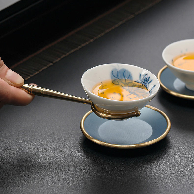 Premium Copper Tea Set - Handcrafted Tea Infuser, Strainer & Spoon for Loose Leaf Tea - Perfect for Home, Office & Gifting - Elegant Tea Accessories for Tea Lovers