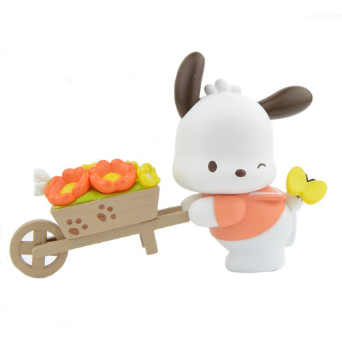 Sanrio Pochacco Flower & Childhood Series Mini Figure - 3 Inch Cute Collectible for Kids, Gift, Home Decor & Office Desk Display