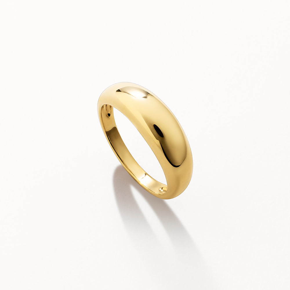 Elegant Gold Curve Dome Pinky Ring for Women - Perfect for Parties, Weddings & Everyday Fashion Accessories