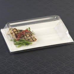 Koyal 13.5 x 8.5 Inch Clear Rectangle Plate Dome Lids - Set of 120 - Perfect for Catering, Food Storage & Display Cases