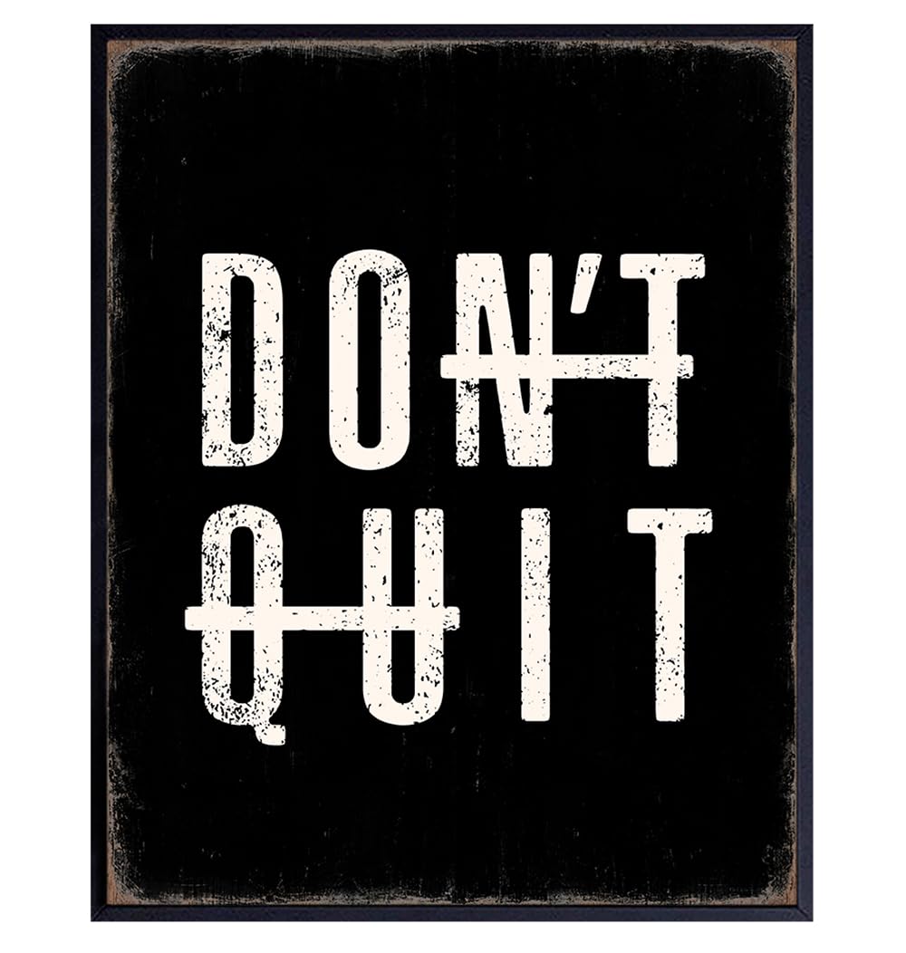 Motivational Wall Art for Office & Gym - Rustic Decor for Men