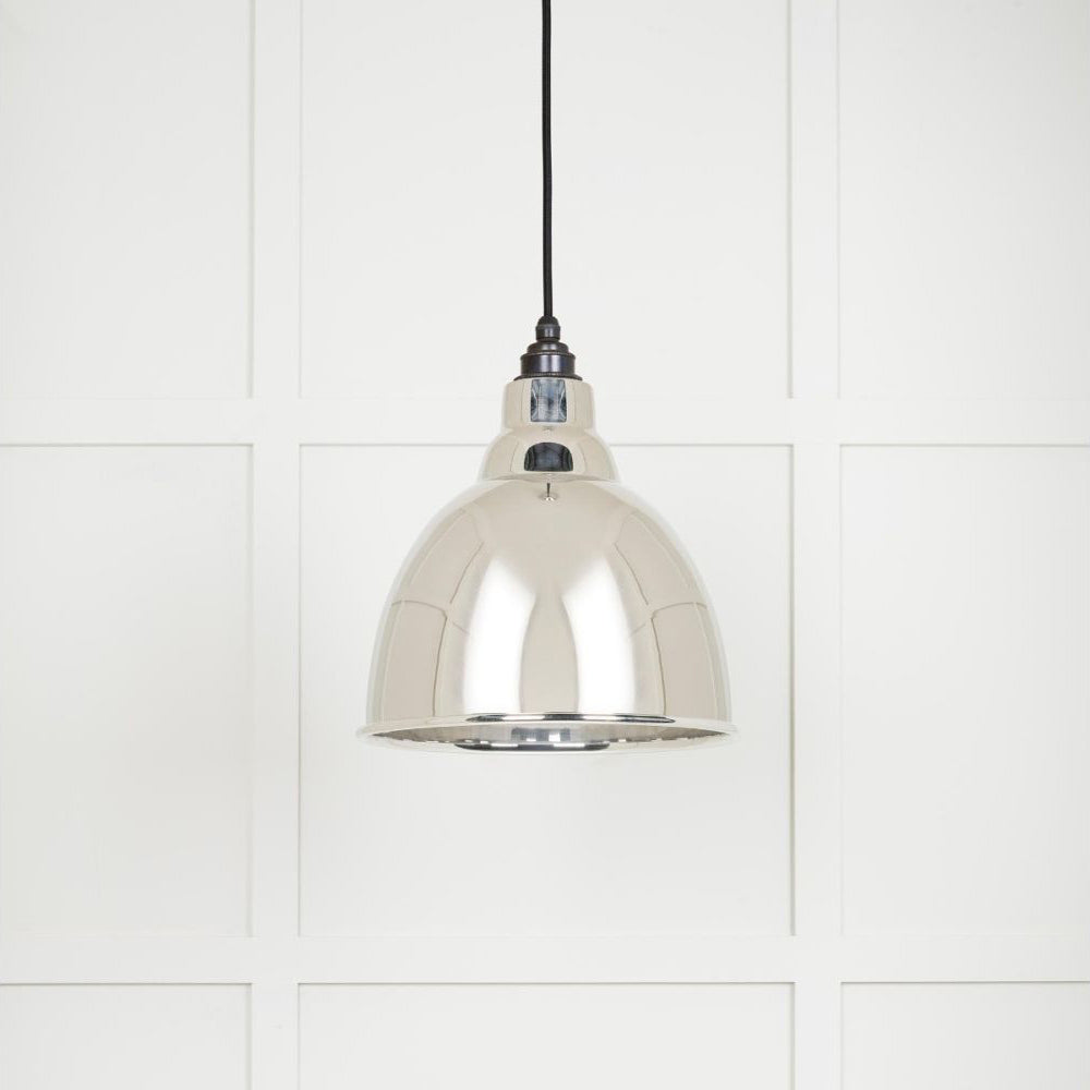 Smooth Polished Nickel Brindley Pendant Light Fixture - Modern Ceiling Hanging Lamp for Kitchen Island, Dining Room & Bedroom Lighting