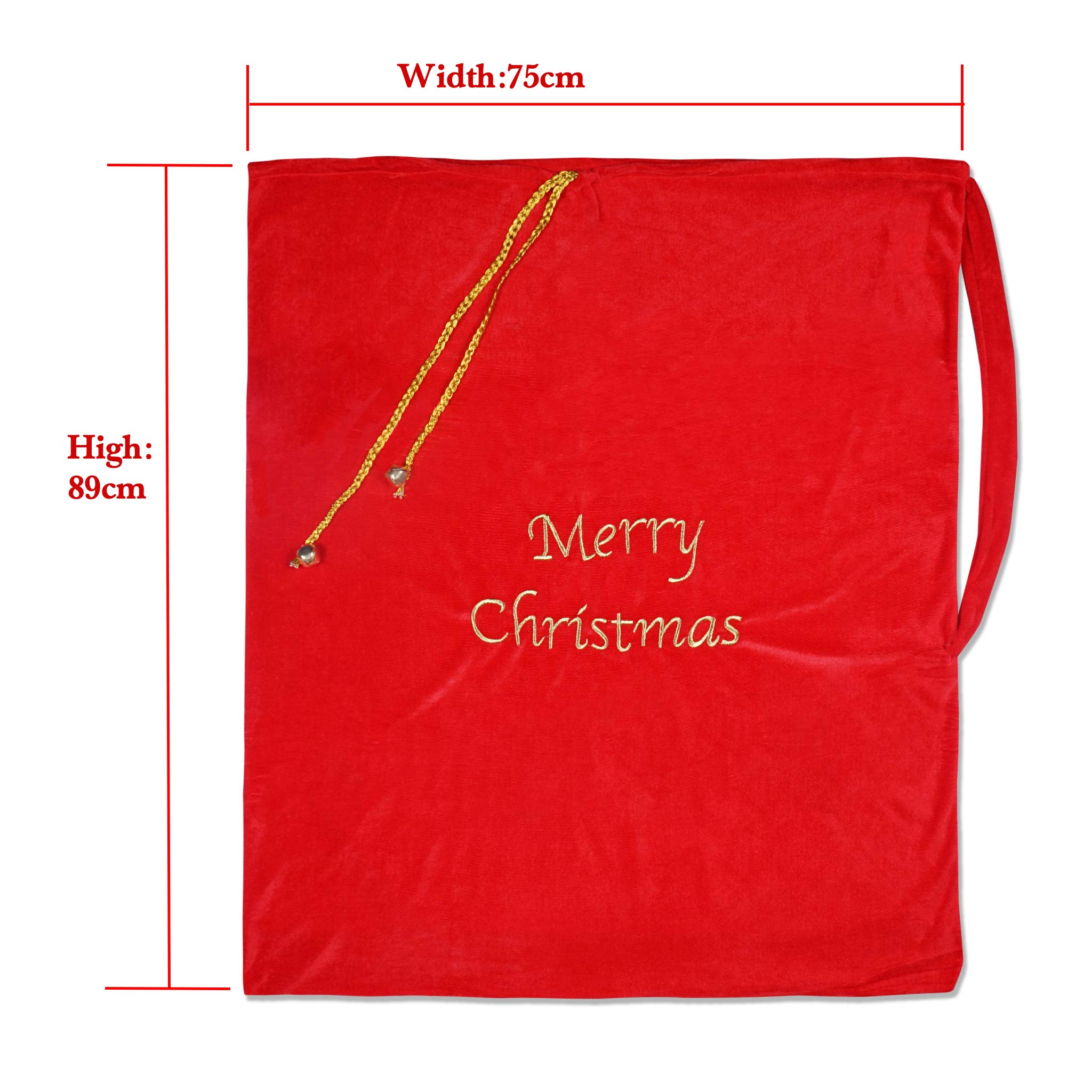 Festive Christmas Santa Gift Bags - Velvet Drawstring Sack for Holiday Presents & Costume Accessories | Perfect for Xmas Party Favors, Stocking Stuffers & Secret Santa Gifts